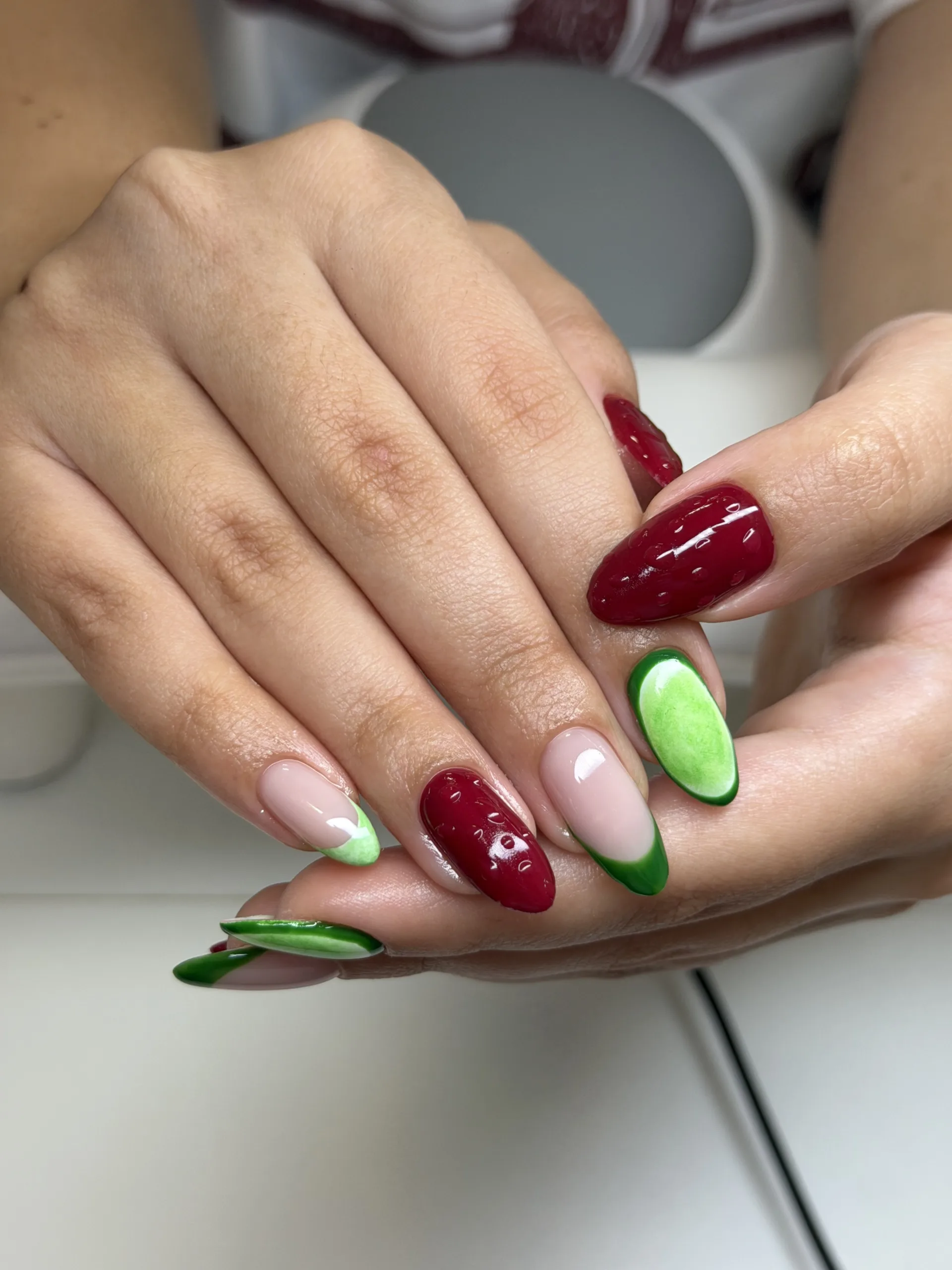 Detailed creative nail design manicure